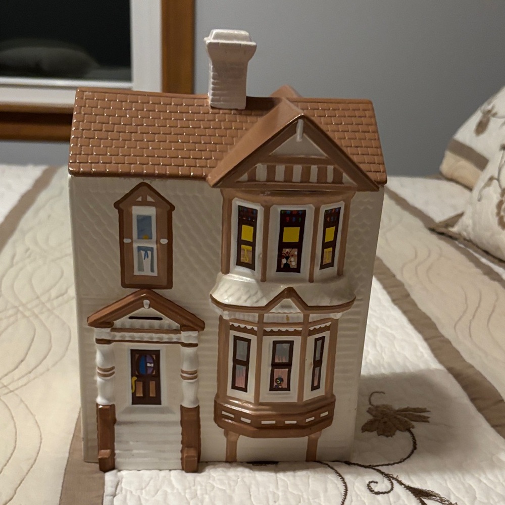 Charming Ceramic House Figurine